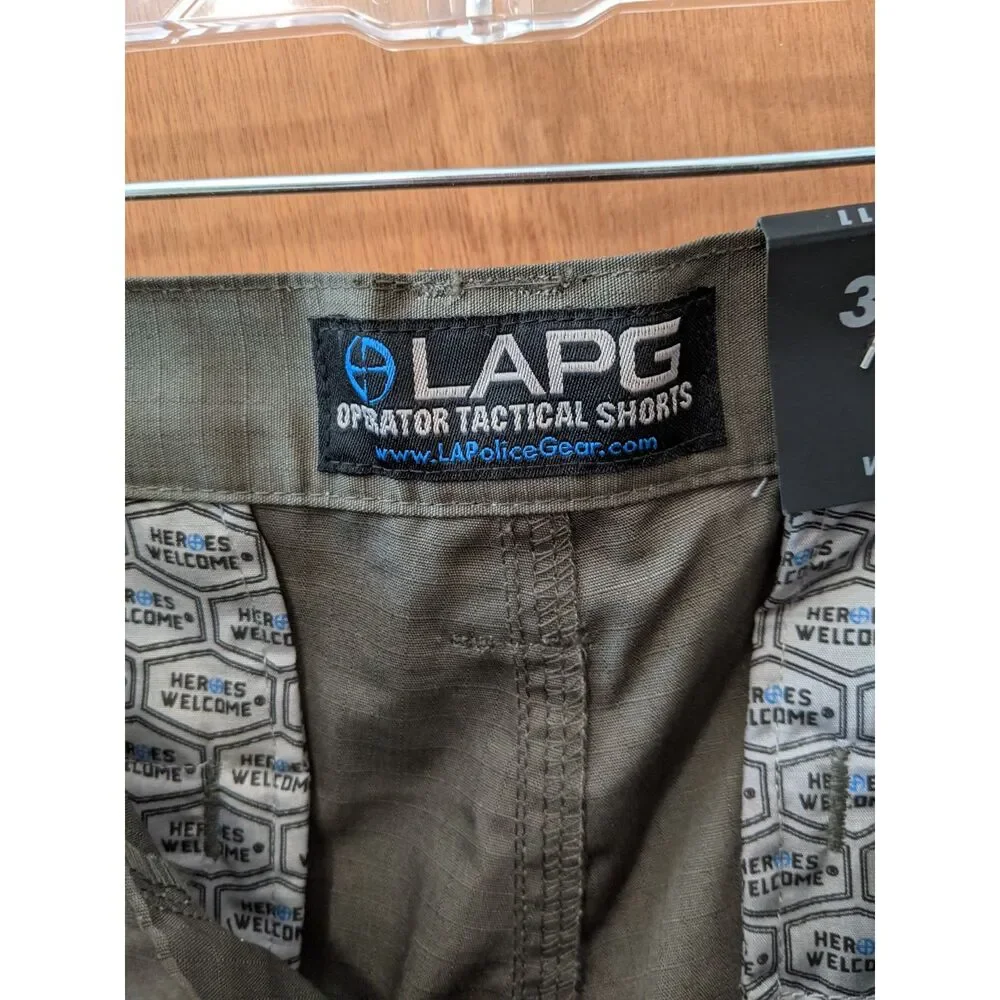 NWT LA Police Gear LAPG Cargo Shorts Mens Operator Tactical Cargo Green Sz 38x11